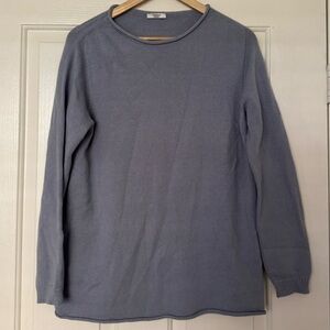 Peserico Women’s Wool Silk Cashmere Sweater in Blue Size 46/10